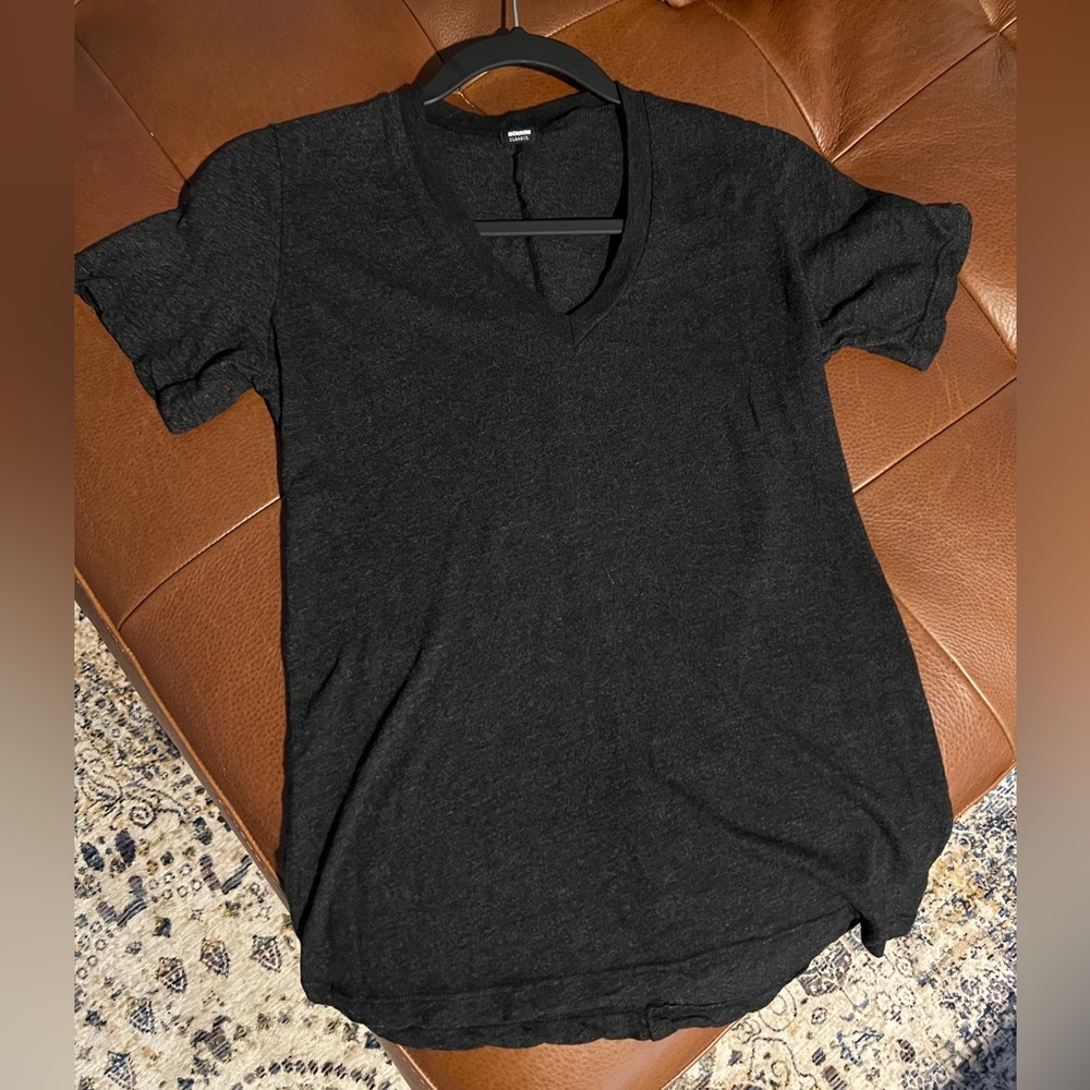 Monrow Classic Tee - Heathered Black